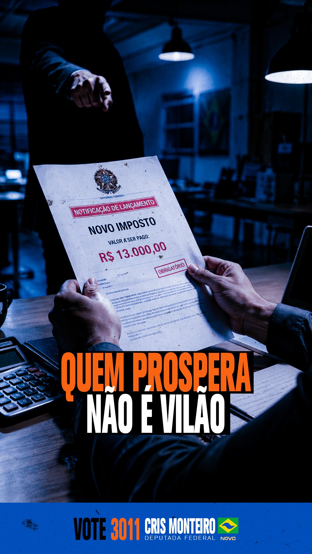 Empreendedor não é vilão. É quem gera empregos, movimenta a economia e faz o Brasil crescer.