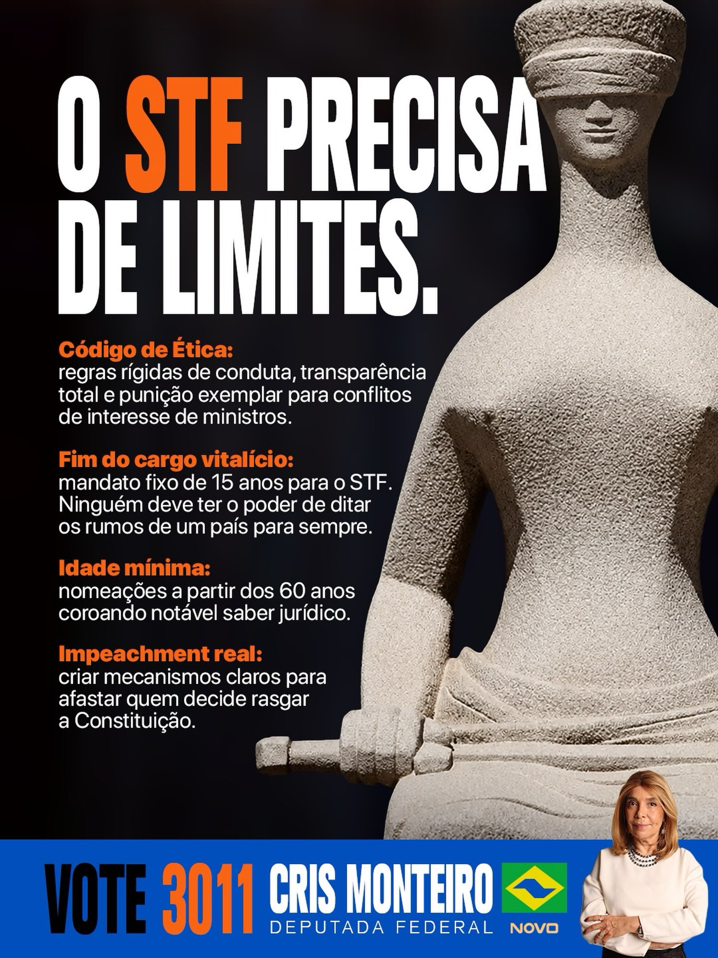 Para Deputada Federal, vote Cris Monteiro 3011!